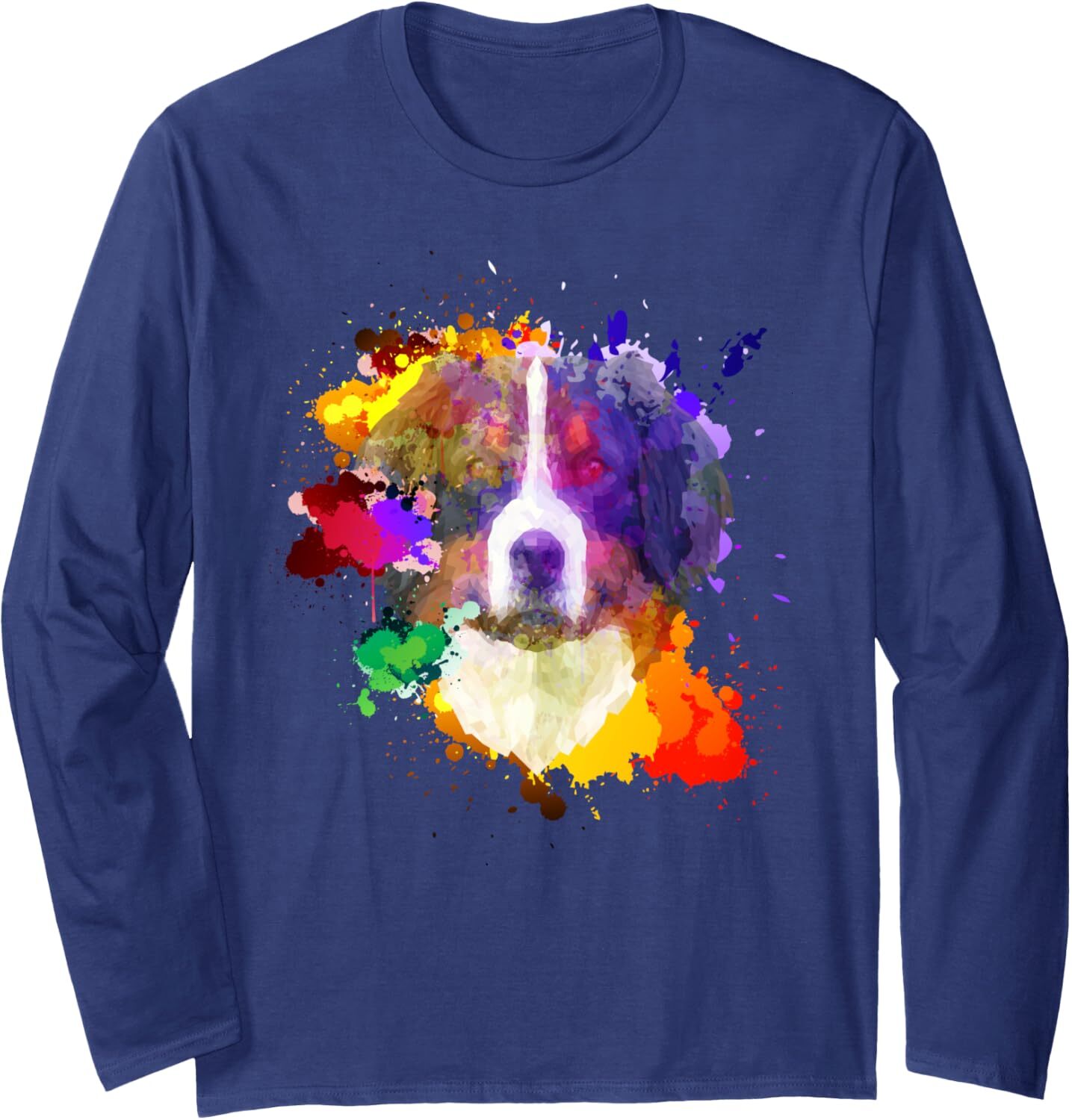 Long Sleeve Shirts for Men sweatshirt Dog Lover Color Splash Animal Lover Funny Gift Long Sleeve Tee Streetwear Casual tops clothes