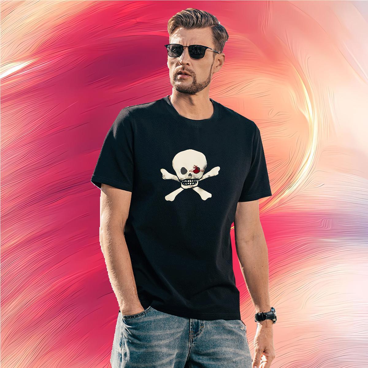 Cool Design Men T Shirts 230g Pure Cotton skull Street wear Hip Hop Custom Cartoon Breathable Crew Neck Men Tops Tees Designer Clothes