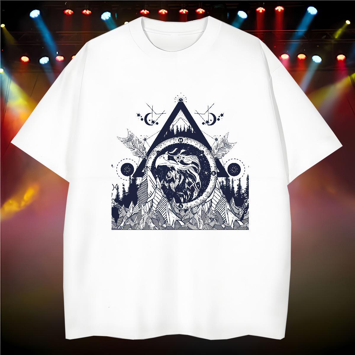 Comfortable Men T Shirts 230g Cotton eye of the devil Casual Beach Skull Breathable Men Tshirts Factory Direct Top Tees