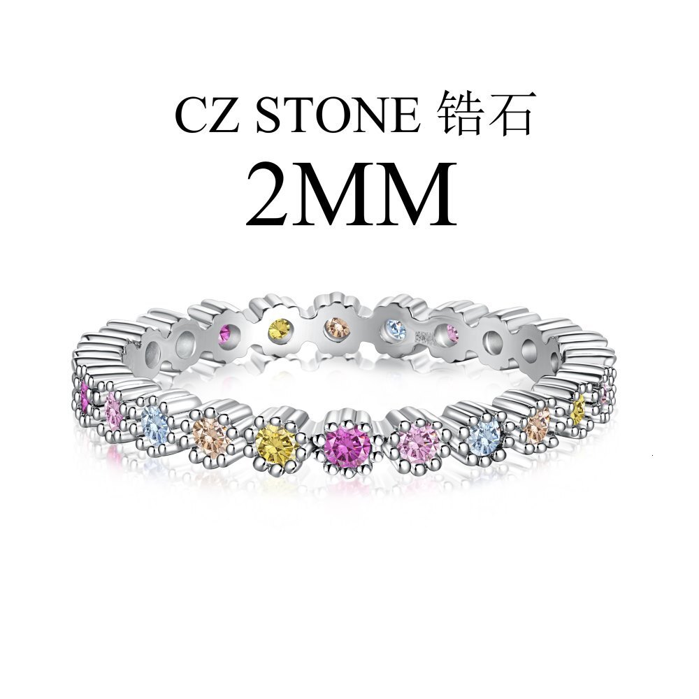S sterg sier for women with high-end feeg, zirconia inlaid fashionable tail series, colored closed mouth ring
