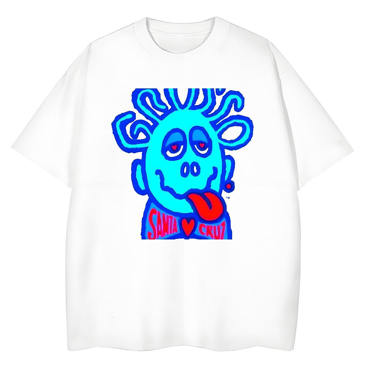 Nice Tshirt for Man Woman 230g 100% Cotton monsters Sports Street Wear Woman T Shirts Breathable Crew Neck Floral Print Tops Tees