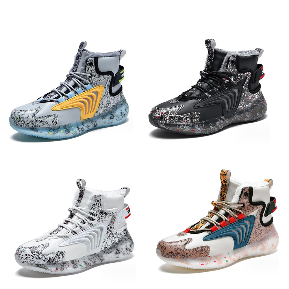 New Winter Men's shoes Plus Size Thickened Sports Shoes Cross-border Trendy Warm Cotton Shoes Popcorn Snow Sneakers mysterybox store Mix Order Ac