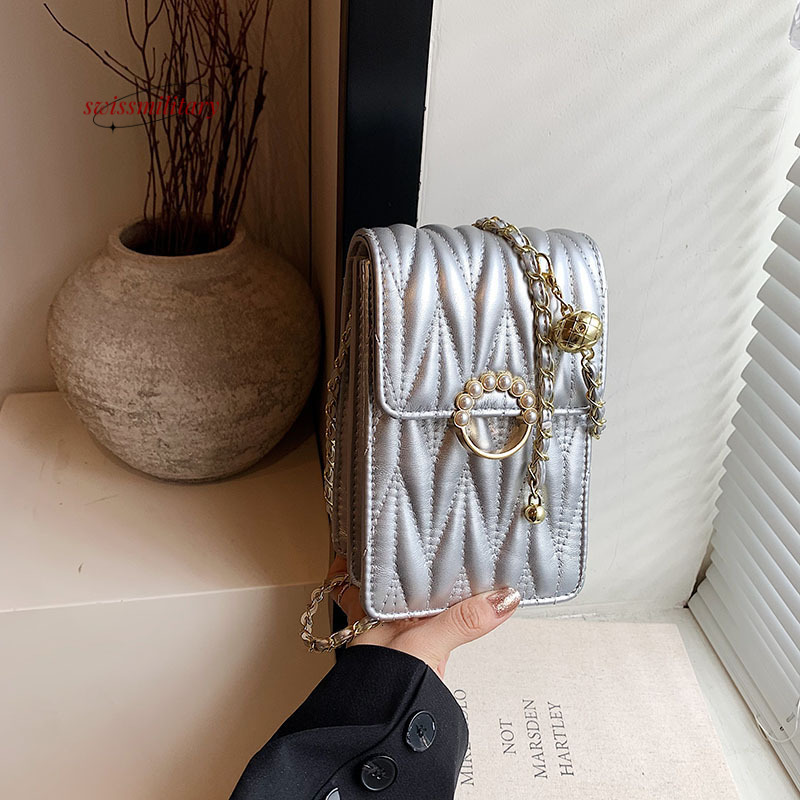 Swissmilitary Popular small bags for women in summer 2024, super fashionable and versatile, niche design sense, chain shoulder diagonal cross bag #32