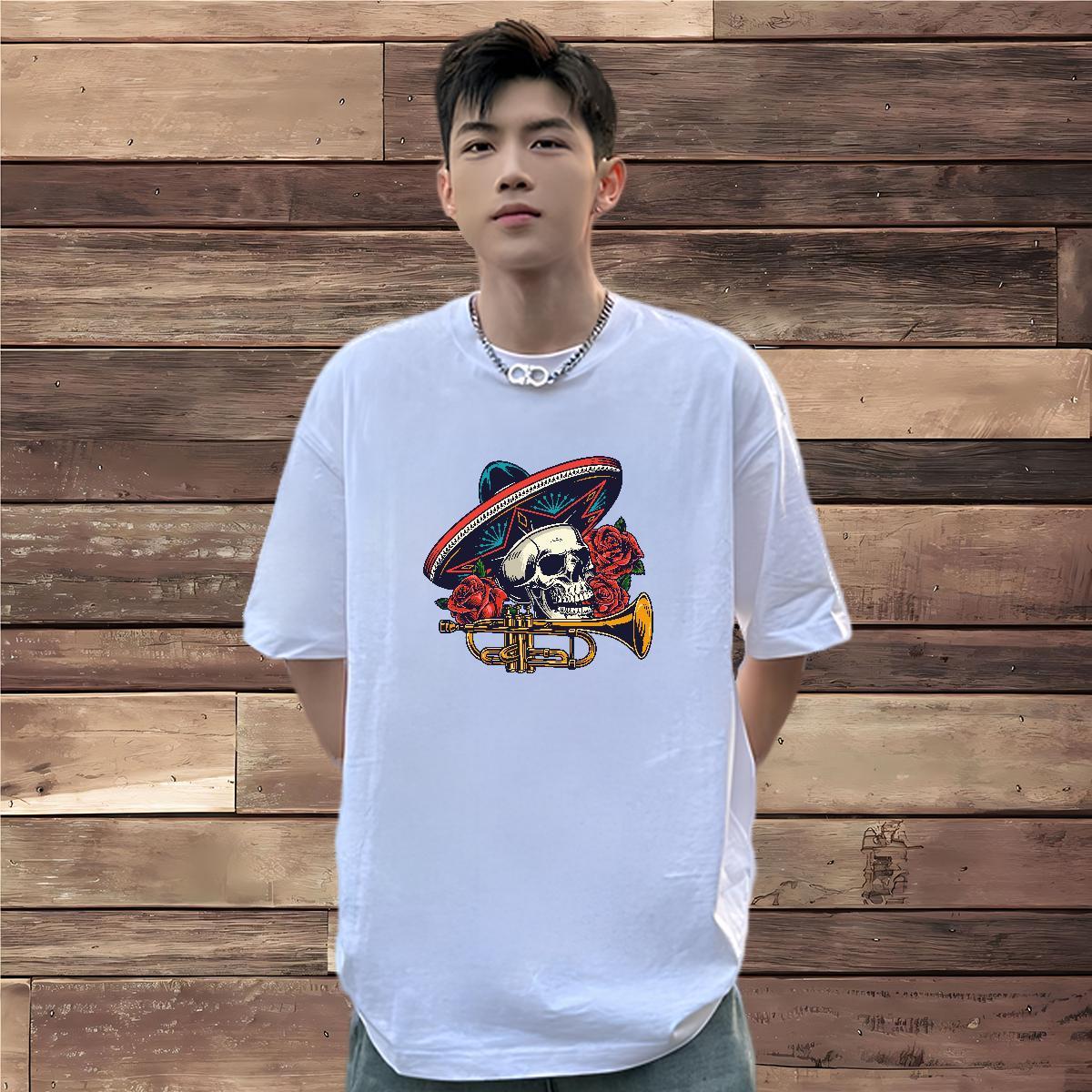 Designer T Shirt For Man 100% Cotton 230g skull Casual Beach Plus Size Custom Crew Neck Breathable Couples T Shirts New Arrival Clothings