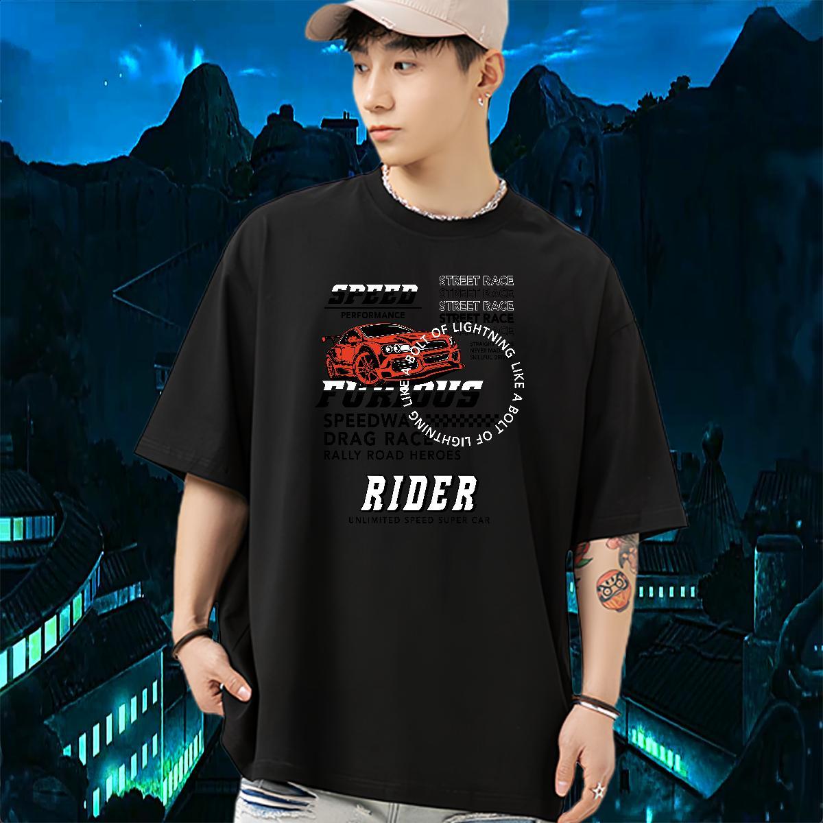 High Quality T Shirt For Man 230g Cotton letter Hip Hop Street Custom Print Plus Size Breathable Crew Neck Mens Tshirts Factory Direct Wear