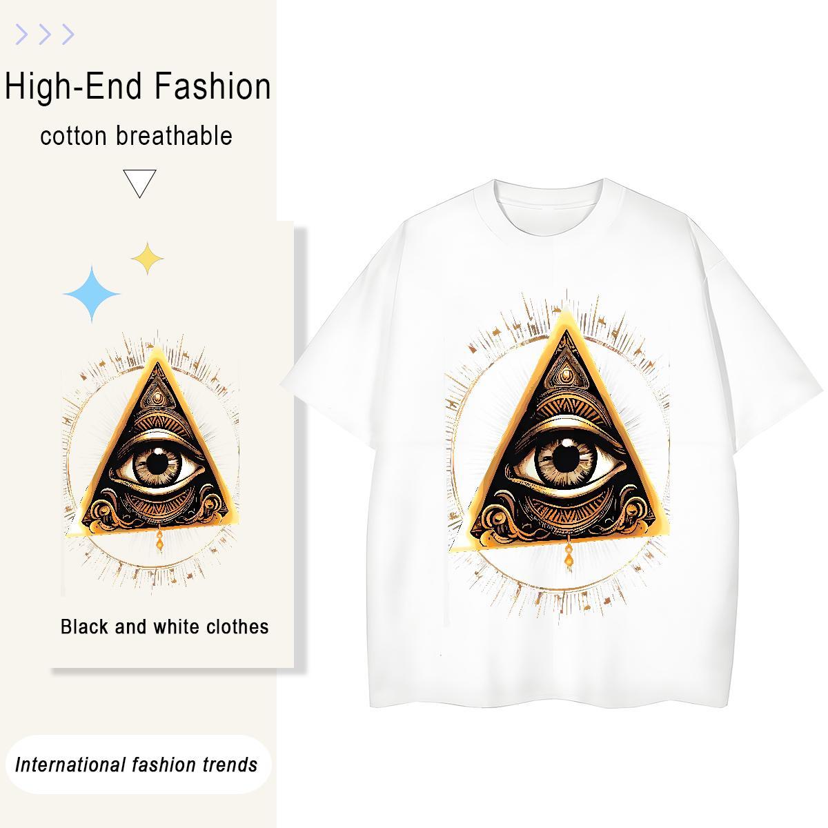 Unisex T shirt 100% Cotton 230g eye of the devil Spring Summer Custom Anime Breathable Crew Neck Men Tops Tees Designer Wear