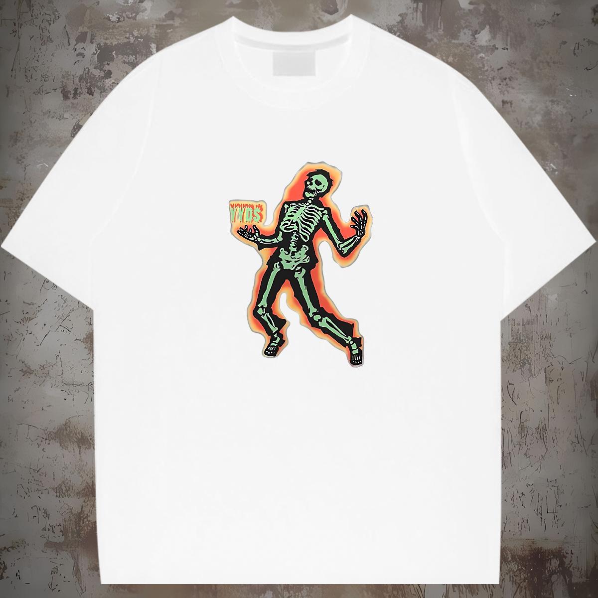Popular Mens T Shirts 230g Cotton skull Spring Summer Custom Cartoon Short Sleeve Soft Men Tees Wholesale Polos