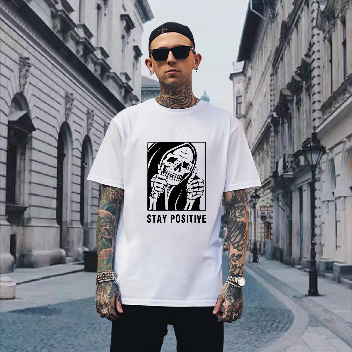 Cool T Shirts Men 230g 100% Cotton skull Casual Daily Wear Skull O Neck Short Sleeves Men Tees Wholesale Top Tees