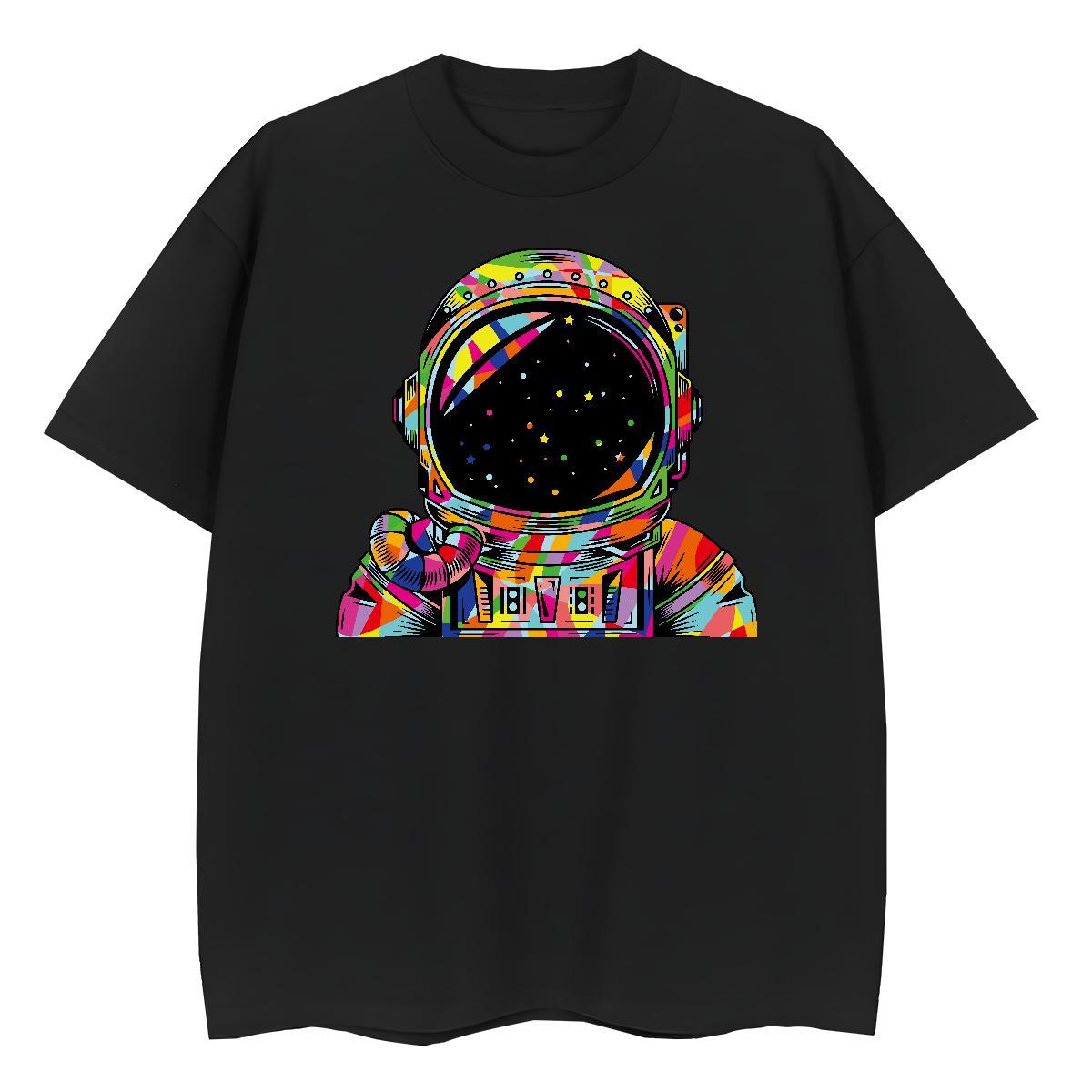 Unisex Women Tees 100% Cotton 230g outer space Sports Street Wear Womens T Shirts Comfortable Custom Printed Tshirts
