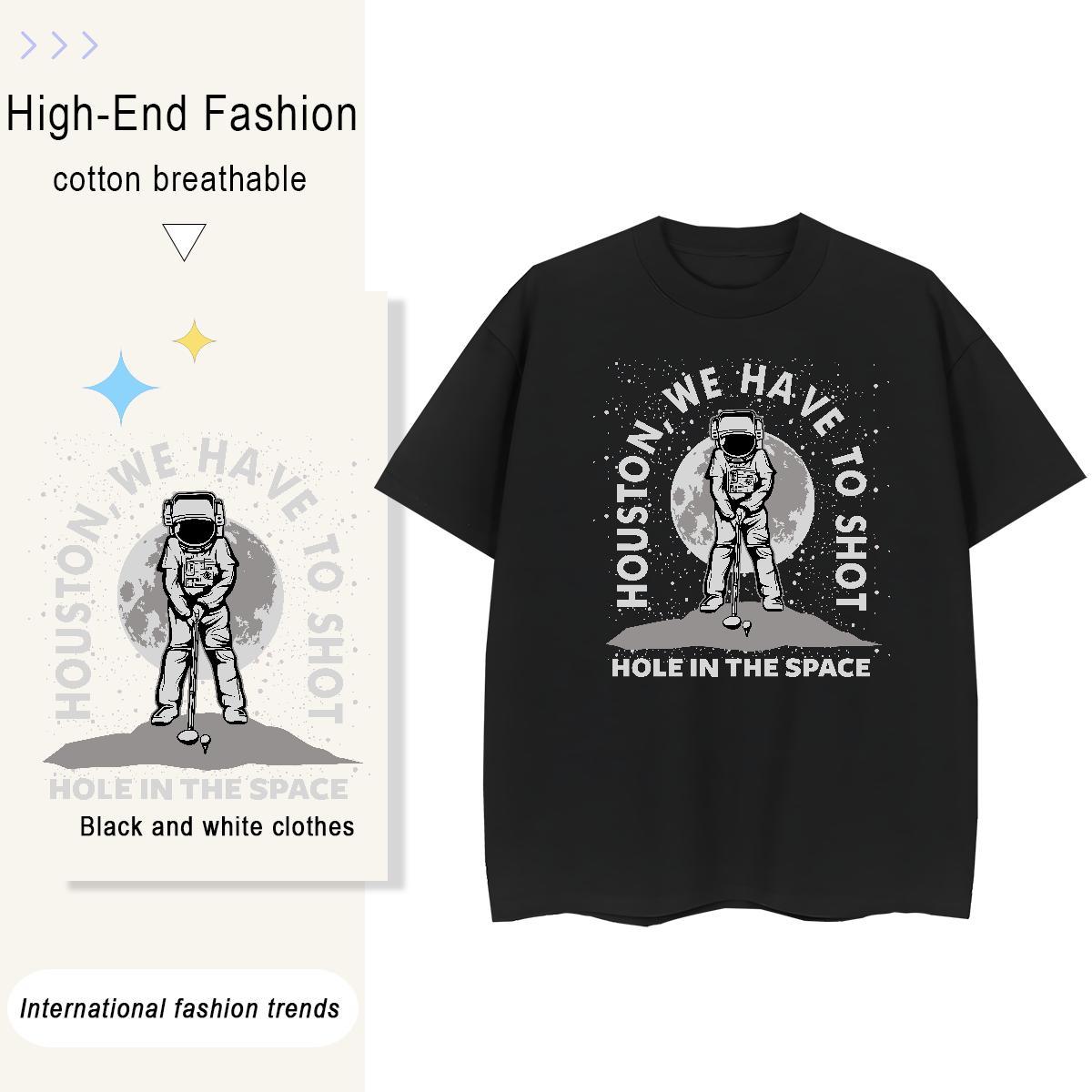 Comfortable Women Tshirts 230g Pure Cotton universe Sport T-Shirts for Women Crew Neck Cartoon Floral Printing Wear