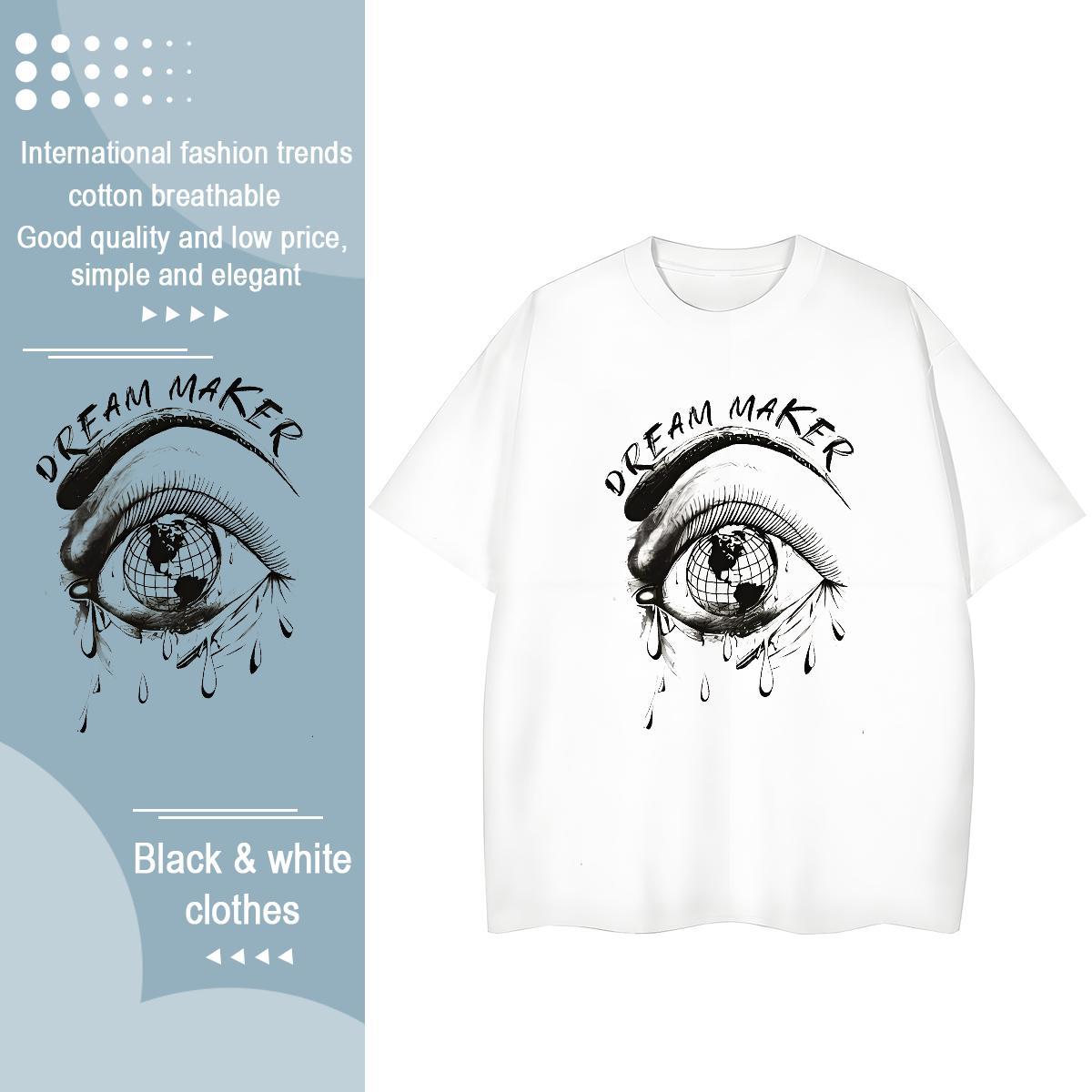 Loose fit Women Tees 230g Pure Cotton icon Casual T-Shirts for Women Breathable Soft Graphic Clothes