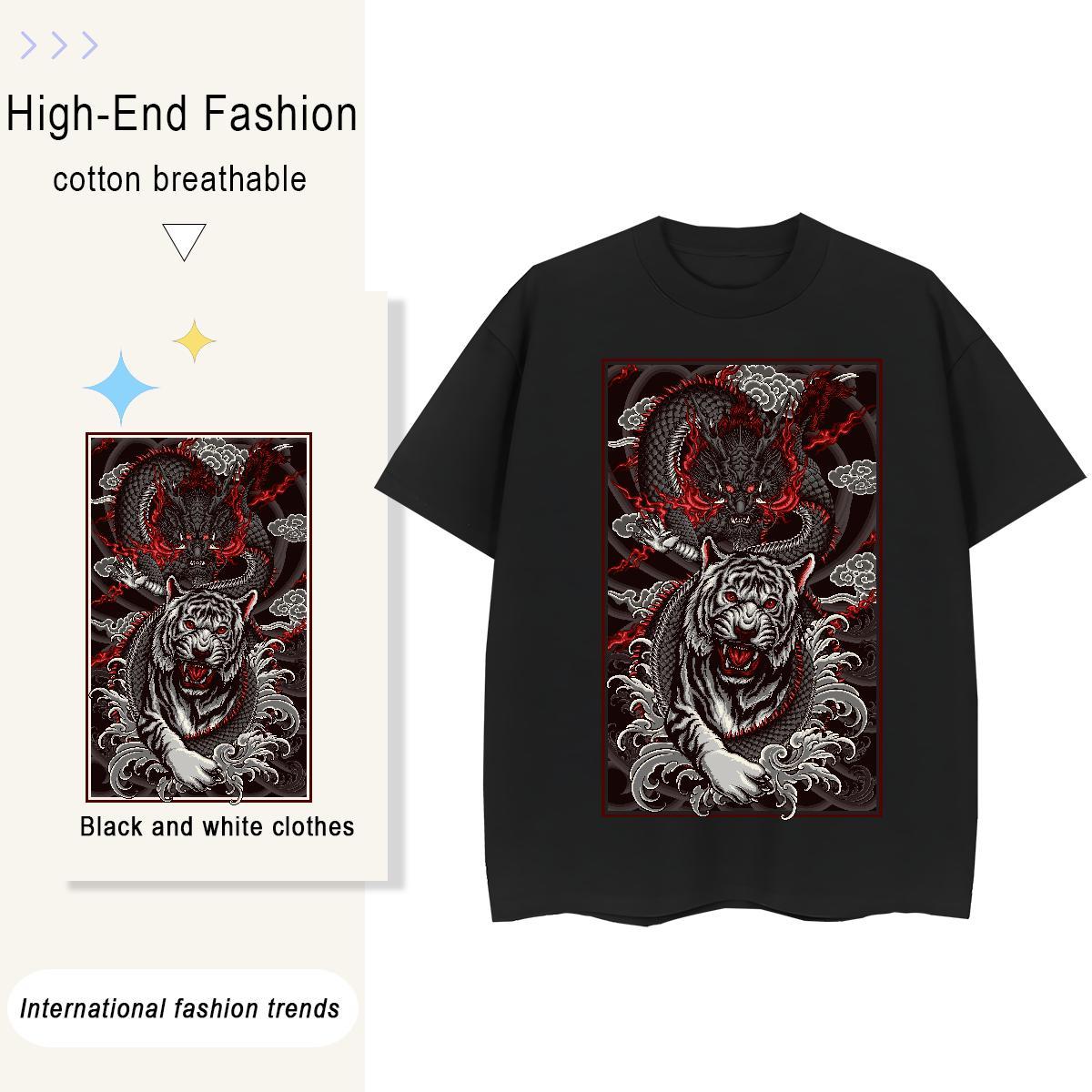 Designer T-Shirts for Men 100% Cotton 230g ferocity Street Casual Plus Size Custom Breathable Men Clothes T-Shirt 2024 New Top Tees