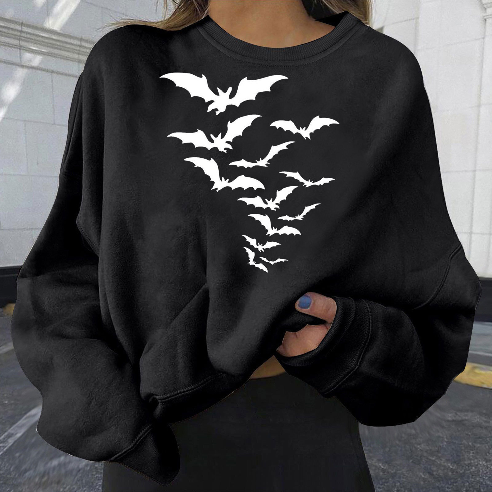 New Halloween personalized printed fashionable hoodie loose plus size for women dongdumaoyi
