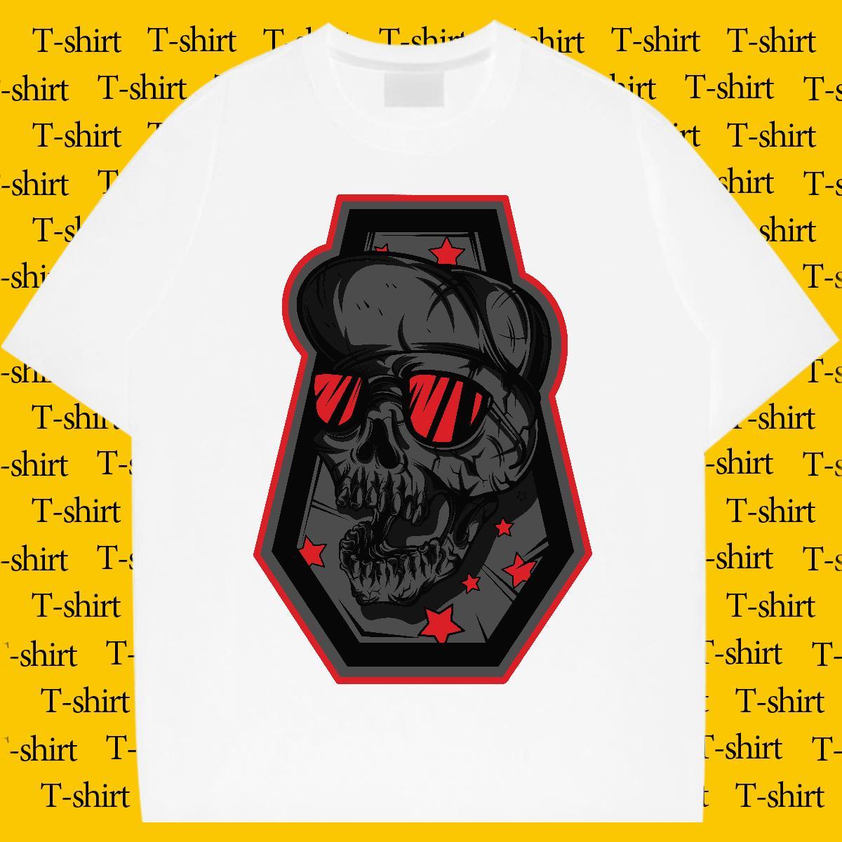 Designer T Shirt For Man 230g Cotton skull Sport Custom Big Size Breathable Short Sleeve Tshirts Stylist Clothings