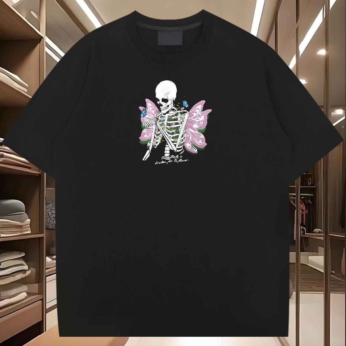 TOP Quality T Shirt For Man 100% Cotton 230g skull Street wear Hip Hop Custom Anime Breathable Short Sleeve Couples T Shirts Classic Polos