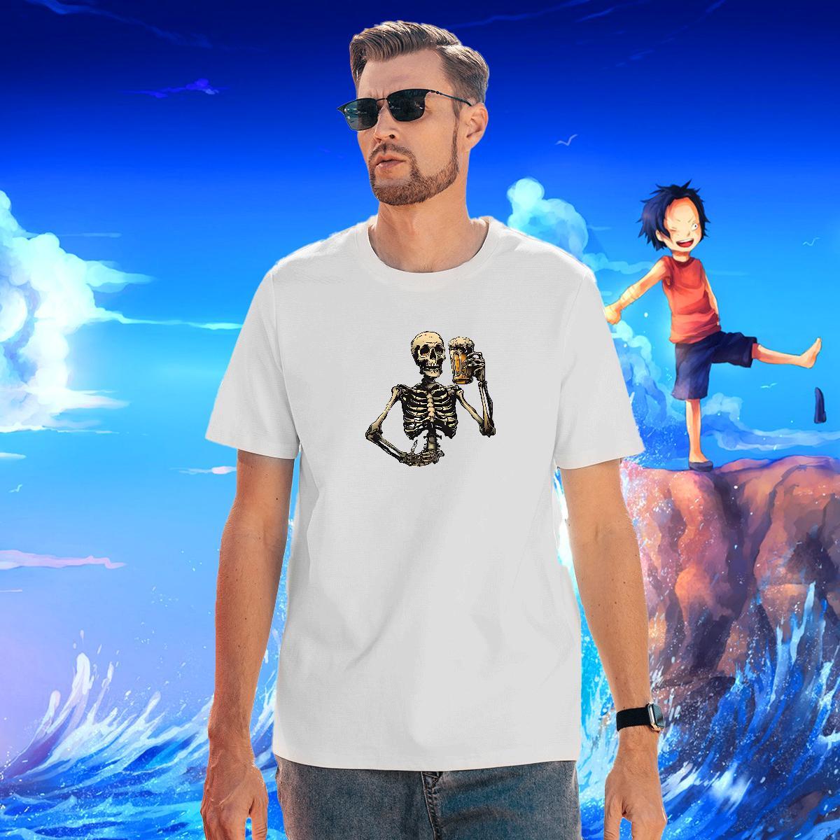 Unisex Mens T Shirts 230g Cotton beer Hip Hop Street Customized Crew Neck Couples T Shirts New Arrival Tee Shirt