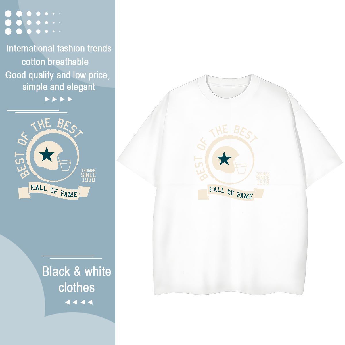 Wholesale Lady T shirt 230g 100% Cotton letter Home Outdoor Womens T Shirts Breathable Crew Neck Cartoon Anime Clothes Shirt