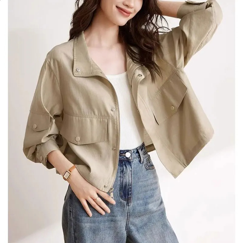 Womens Spring Fashion Simple Solid Color Square Collar Long Sleeve Jacket Womens Clothing Elegant Full Match Temperature Top 240826