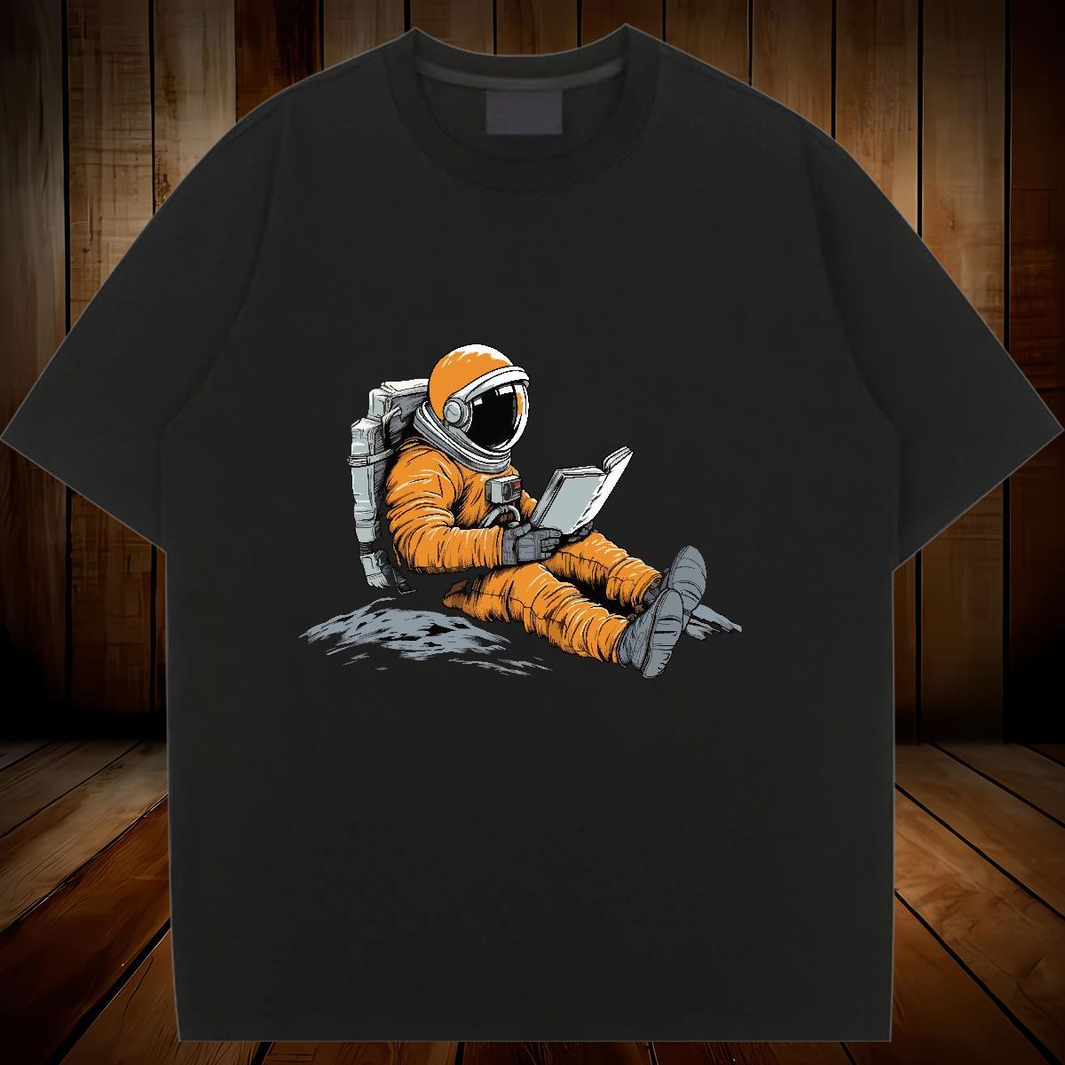 Female Women Tshirts 100% Cotton 230g cosmonaut Casual T Shirt For Woman Breathable Short Sleeve Anime Tee Shirt