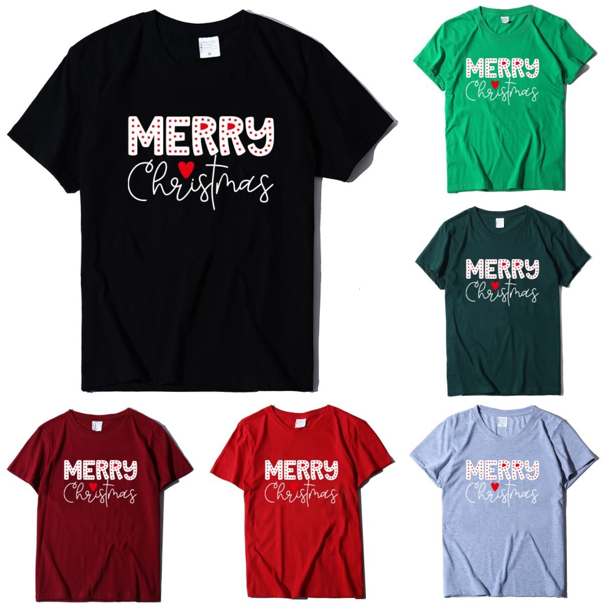 Round neck loose fit women's T-cotton short sleeved MERRG letter printed T-shirt dongdumaoyi