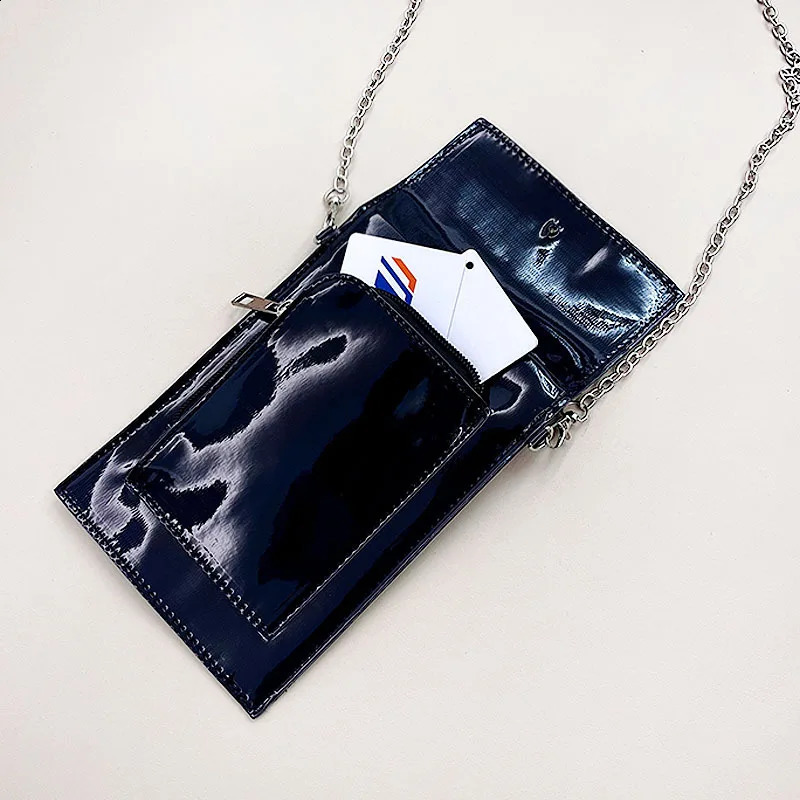 Personality Holographic Shoulder Crossbody Bags Women Mini Purses Fashion Simple Chain Handbags Y2k Aesthetic Chic Cellphone Bag 240824