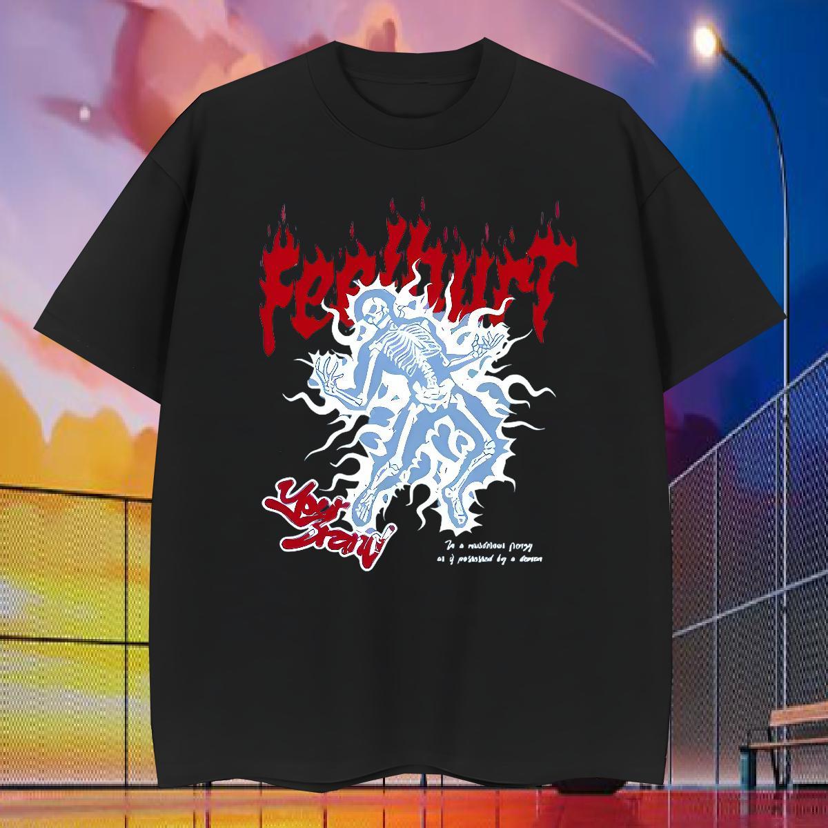 Cool Design Man T Shirts 230g Cotton skull Hip Hop Street Asian Size Breathable Men Tees Free Shipping Tees Shirts