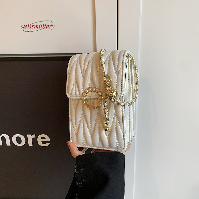Swissmilitary Popular small bags for women in summer 2024, super fashionable and versatile, niche design sense, chain shoulder diagonal cross bag #32