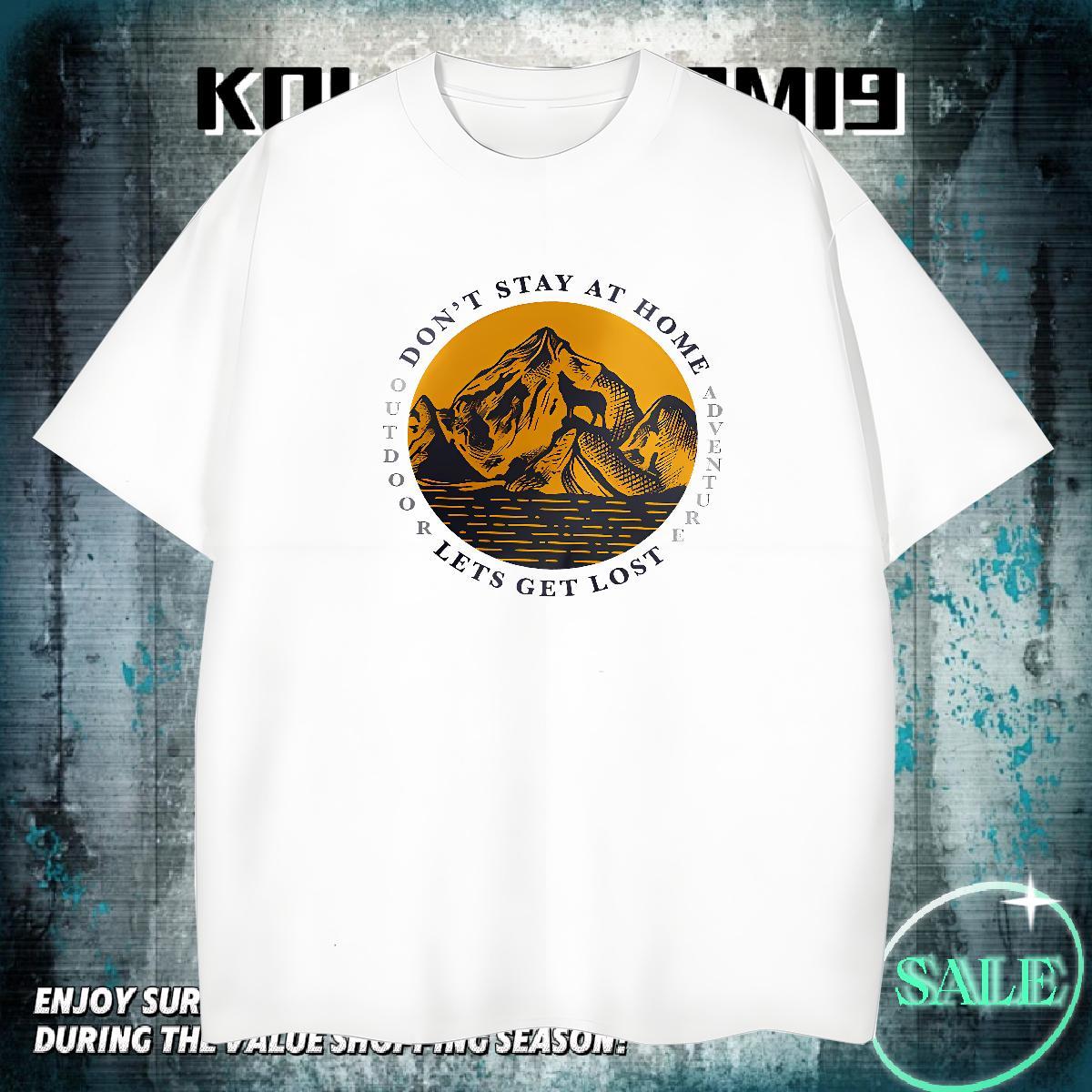 High Quality T Shirts Men 230g Cotton mountains Home Outdoor Skull Crew Neck Couples T Shirts Classic Tee Shirt