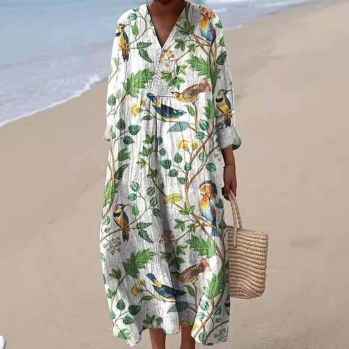 New Womens Striped Color Blocked Art Printed Elegant Dress