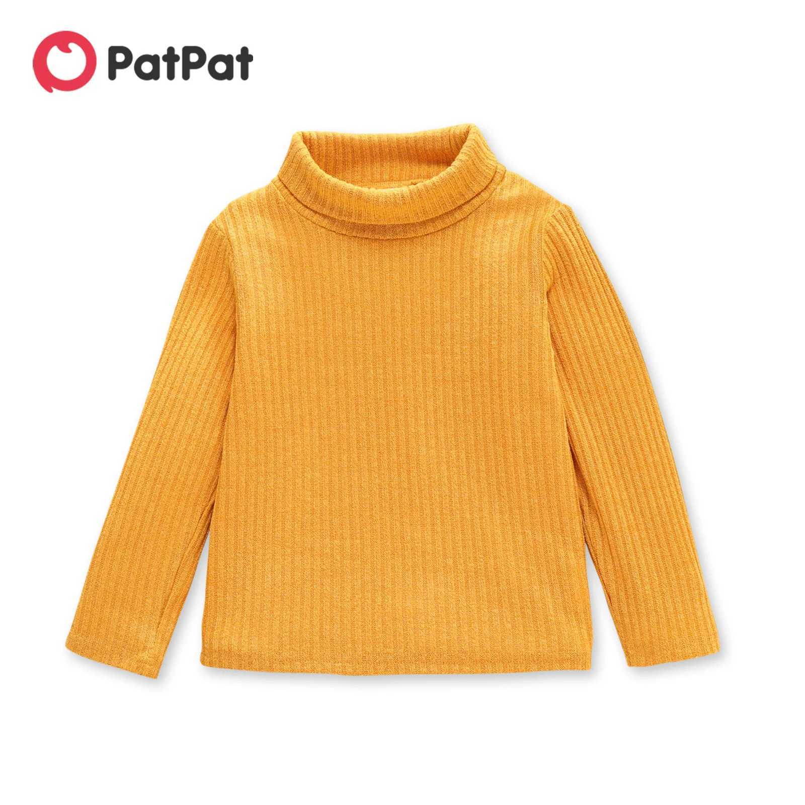 Preschool Girl Turtle Neck Ribbon Solid Color Long Sleeve Sweater Soft and Comfortable Perfect for Outdoor and Daily WearingW240824