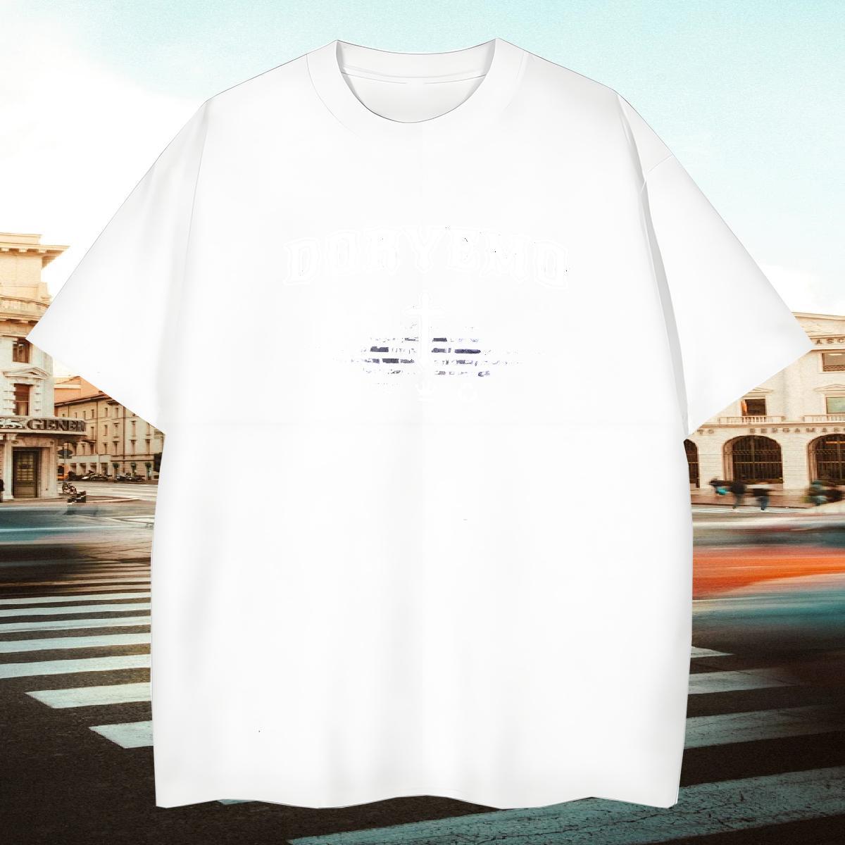 Loose Man T Shirts 230g Cotton The Cross Hip Hop Customized Breathable Men Tshirts Casual New Tees