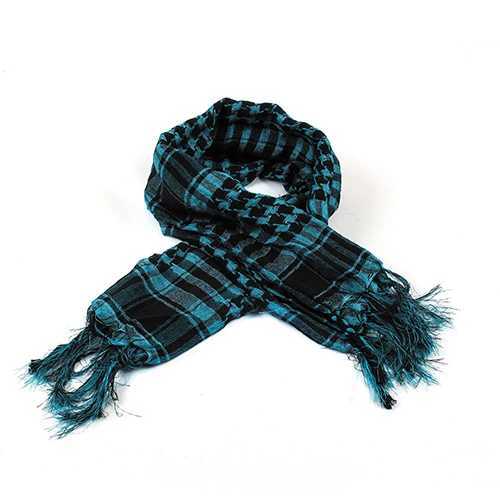 Neutral lightweight plain weave fringe Arabian Desert Shemagh KeffIyeh scarf bag W240824