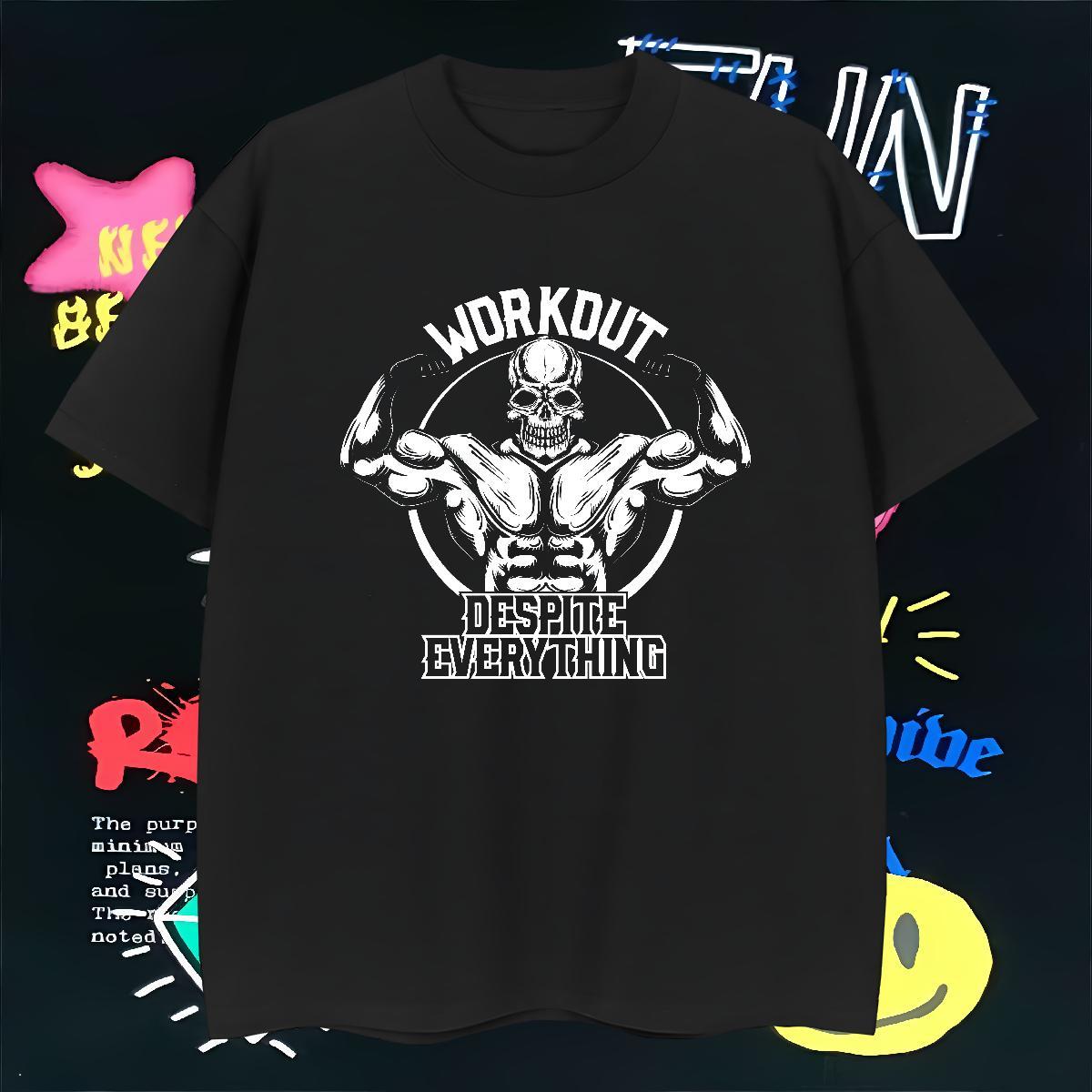 Cool Design Man T Shirts 230g Cotton skull Home Outdoor Custom Printing Short Sleeve O-Neck Tshirts 2024 Tops Tees