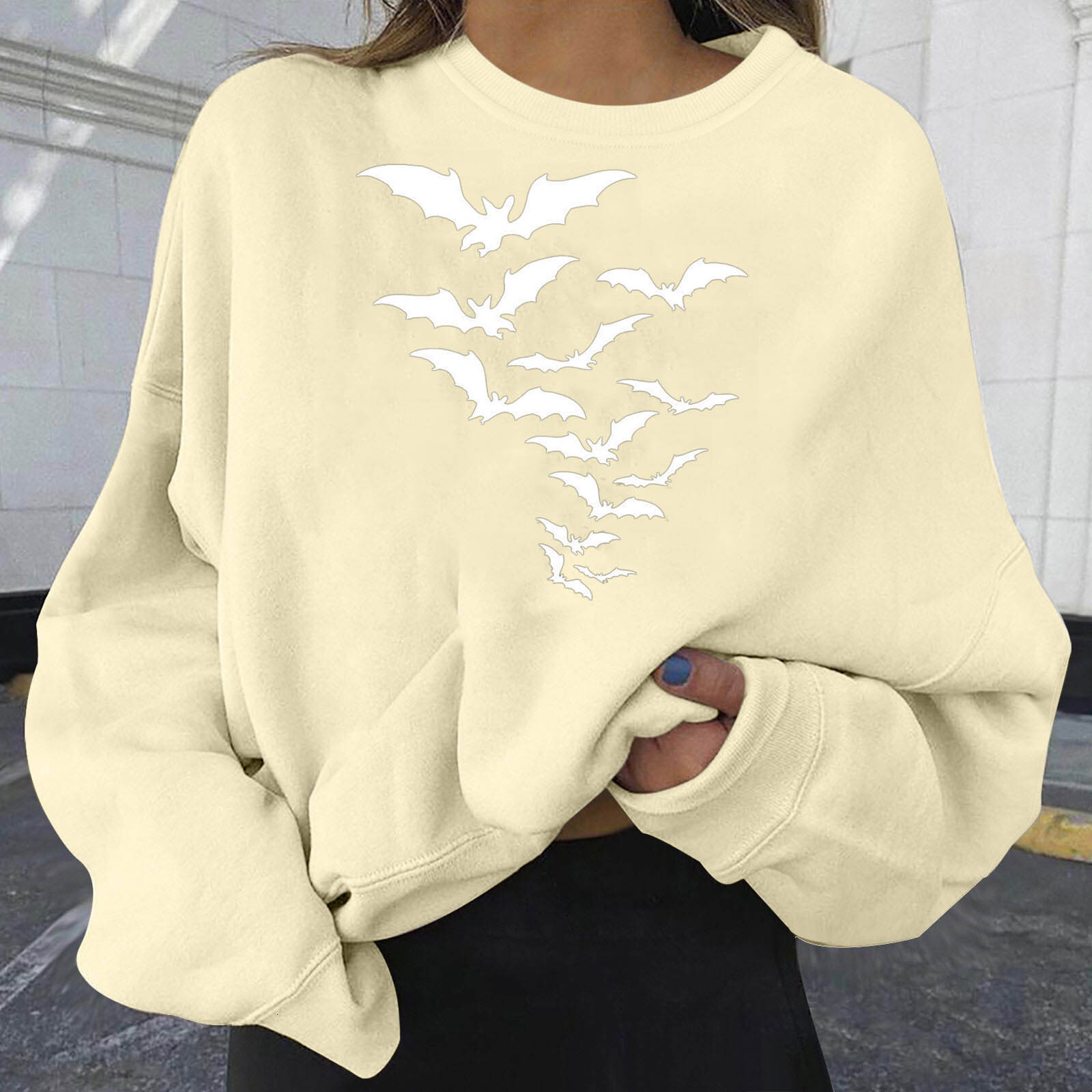 New Halloween personalized printed fashionable hoodie loose plus size for women dongdumaoyi