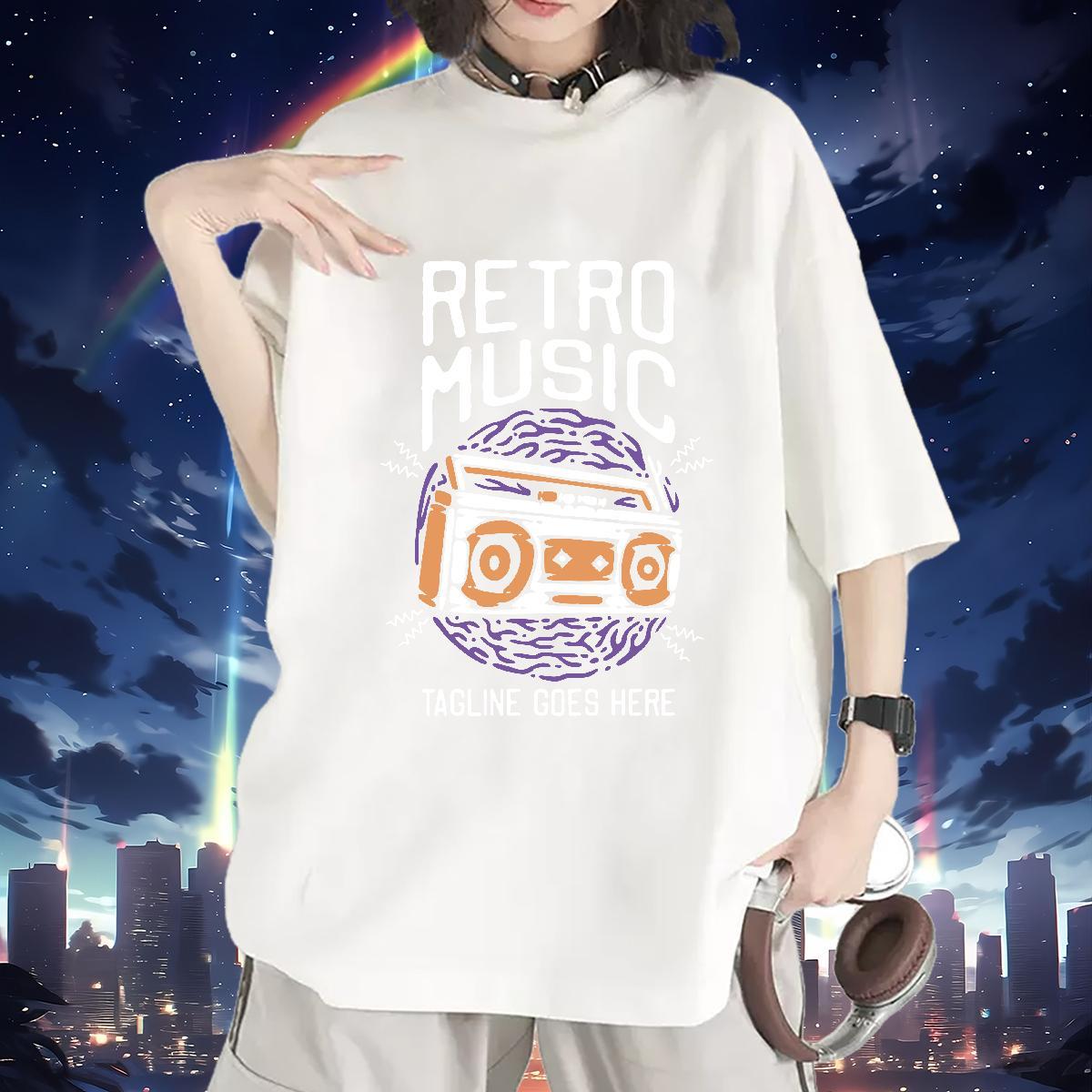 Popular Lady T shirt 100% Cotton 230g letter Street Casual T-Shirts Crew Neck Black White Tops Tees