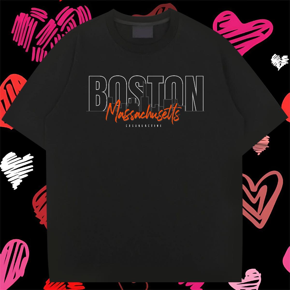 Cool T Shirts Men 230g Pure Cotton letter Casual Daily Wear DIY Anime Crew Neck Breathable Couples T Shirts Fashion Polos