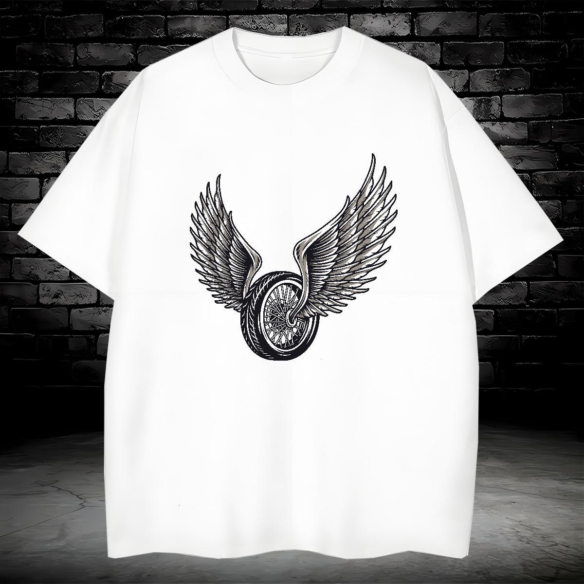 Cool Men T Shirts 230g Pure Cotton Motorcycle Sports Casual Anime Breathable Men Tops Tees Classic Casual Tops Shirt