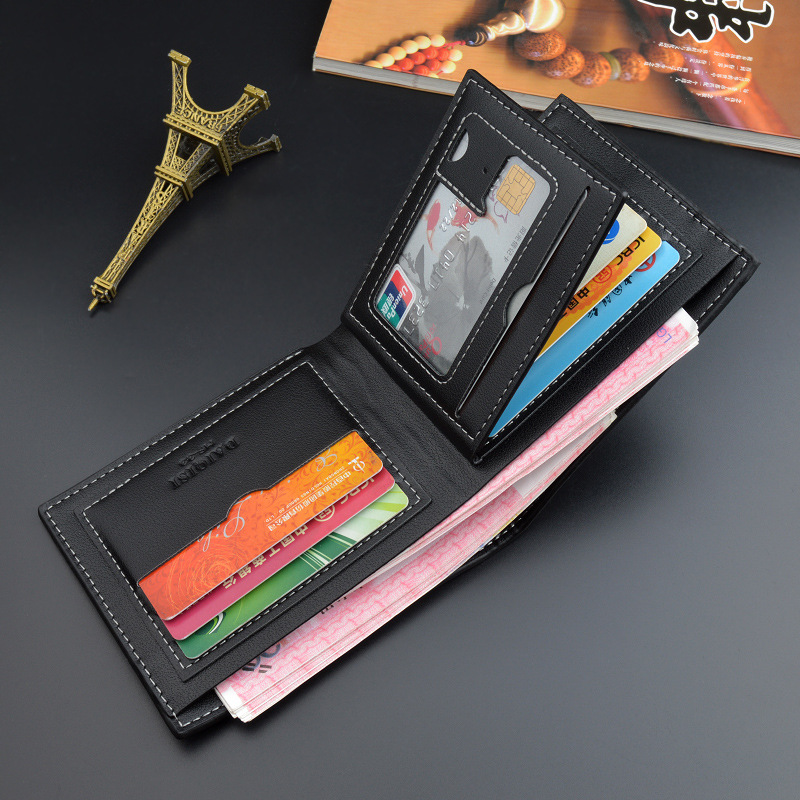 Multi slot fashionable casual wallet thin version three fold horizontal version soft leather wallet