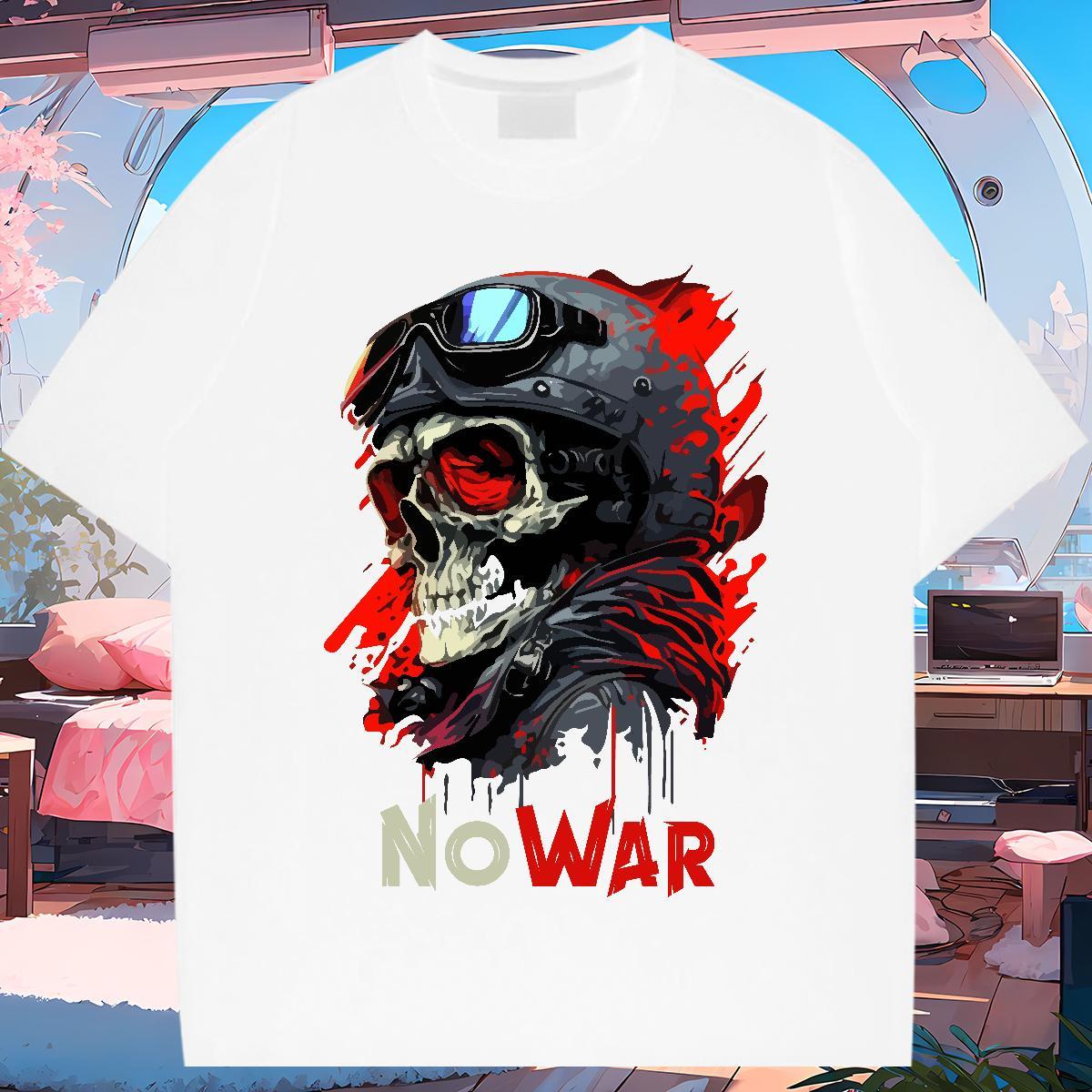 Loose Fit T shirt 230g Pure Cotton skull Home Outdoor Anime Short Sleeve Soft Tshirt for Man Woman Fashion Wear