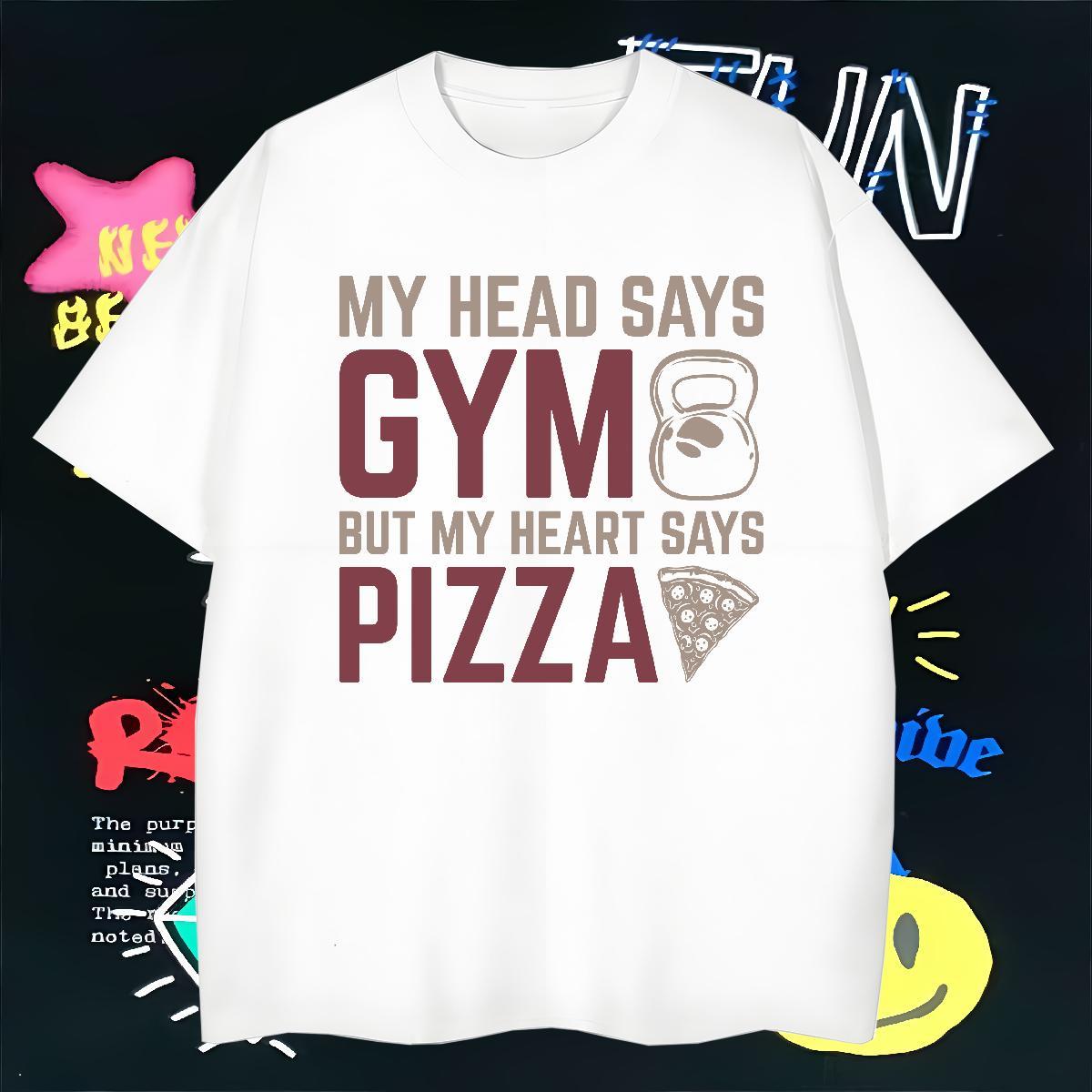 TOP Quality T-Shirts 230g 100% Cotton pizza Hip Hop Street Plus Size Custom Breathable Tshirt for Man Woman Brand Tops Shirt