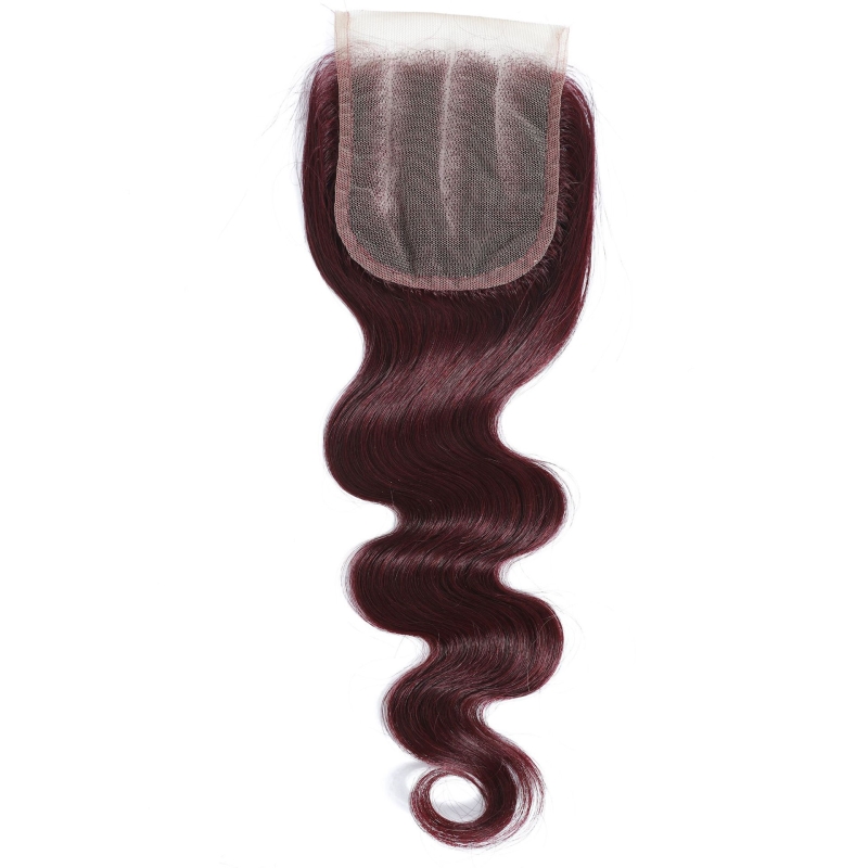99J 27# 33# P4/27 Piano Color 4X4 Lace Closure Body Wave Brazilian 100% Human Hair 12-24inch Free Part