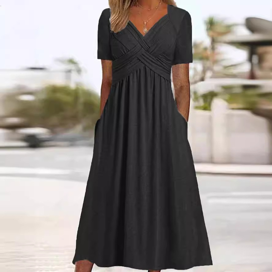 Summer New Short Sleeved Dress Womens Large Loose