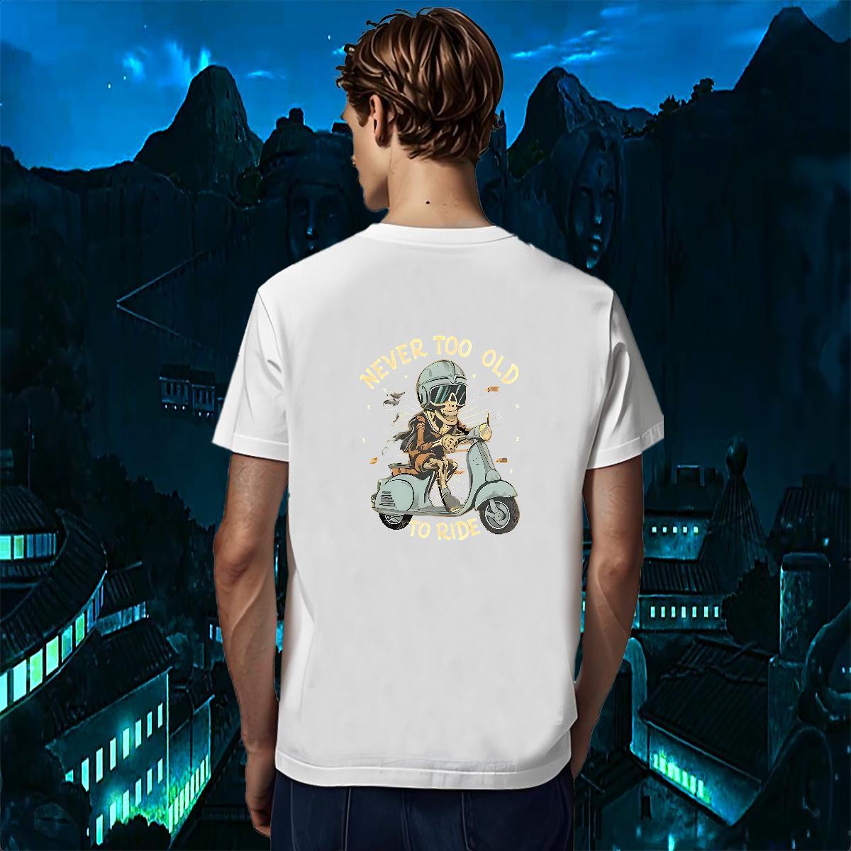 Wholesale Mens T Shirts 230g Pure Cotton motorbike Beach Custom Cartoon Breathable Short Sleeve Men Tops Tees Fashion Design Top Tees