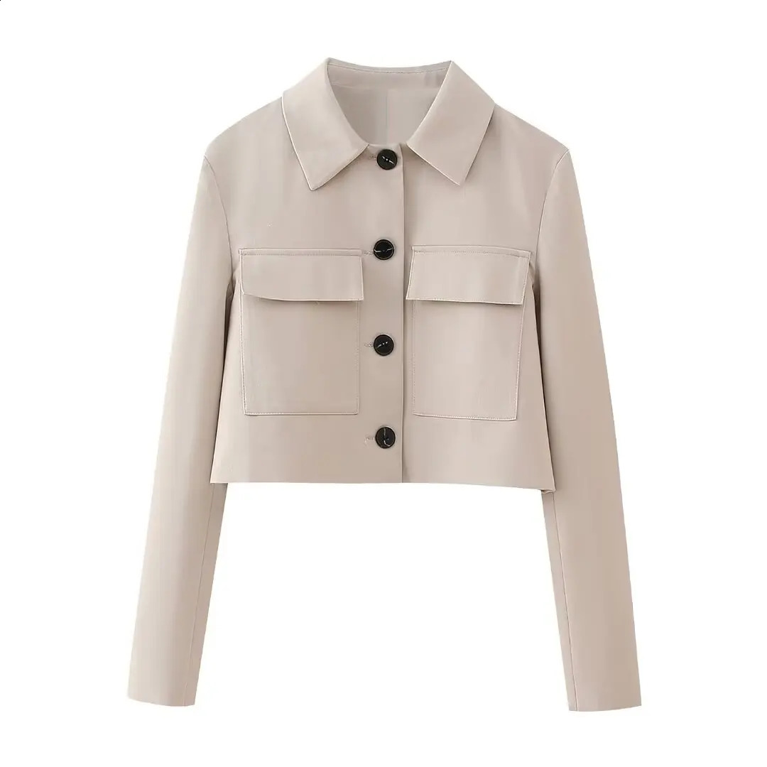 TRAFZA Women Spring Office Lady Suits Short Single Breasted BlazersZipper Wide Leg Long Pants Elegant Women Casual Sets 240826