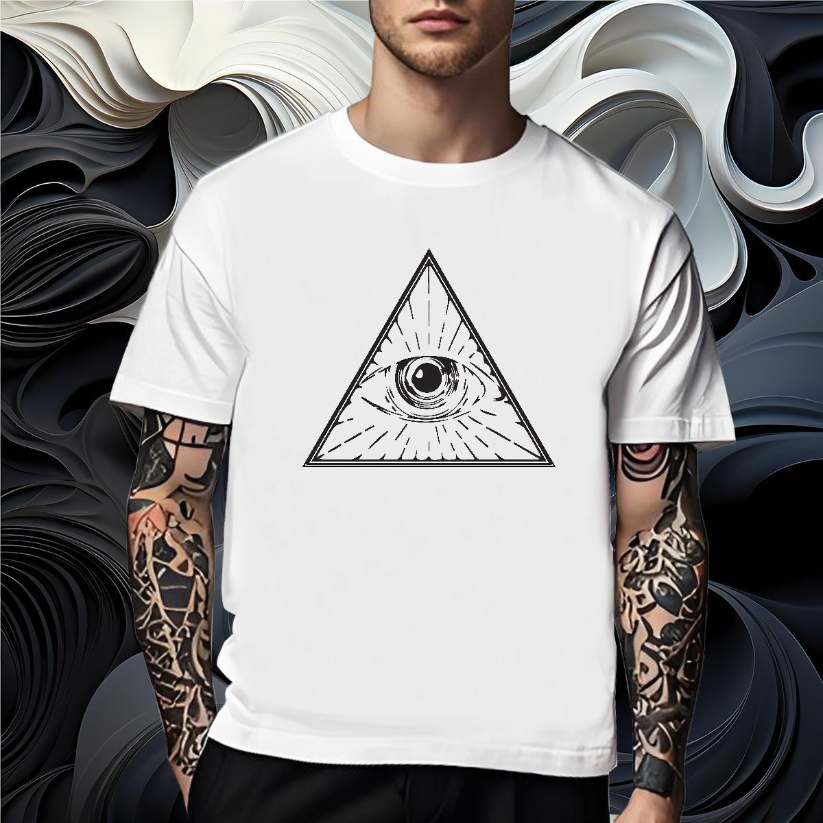 TOP Quality T-Shirts for Men 100% Cotton 230g eye of the devil Street Wear Graphic Breathable Short Sleeve Tshirt for Man Woman Customized Tops Shirt