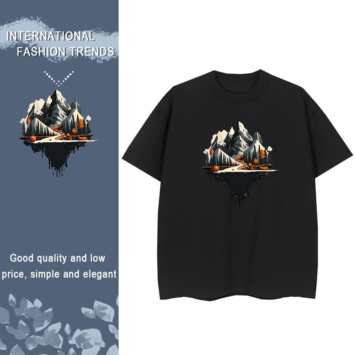 Nice Women Tees 230g Pure Cotton mountains Hip Hop Street T Shirt For Woman Breathable Soft Customized Wear