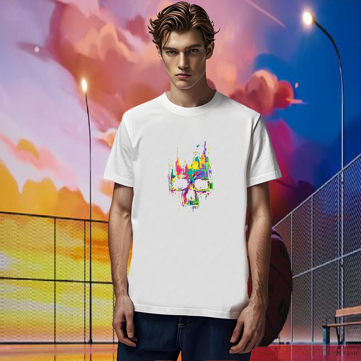 Designer T Shirt For Man 230g Pure Cotton skull Sport Plus Size Cartoon Breathable Crew Neck Couples T Shirts Classic Wear