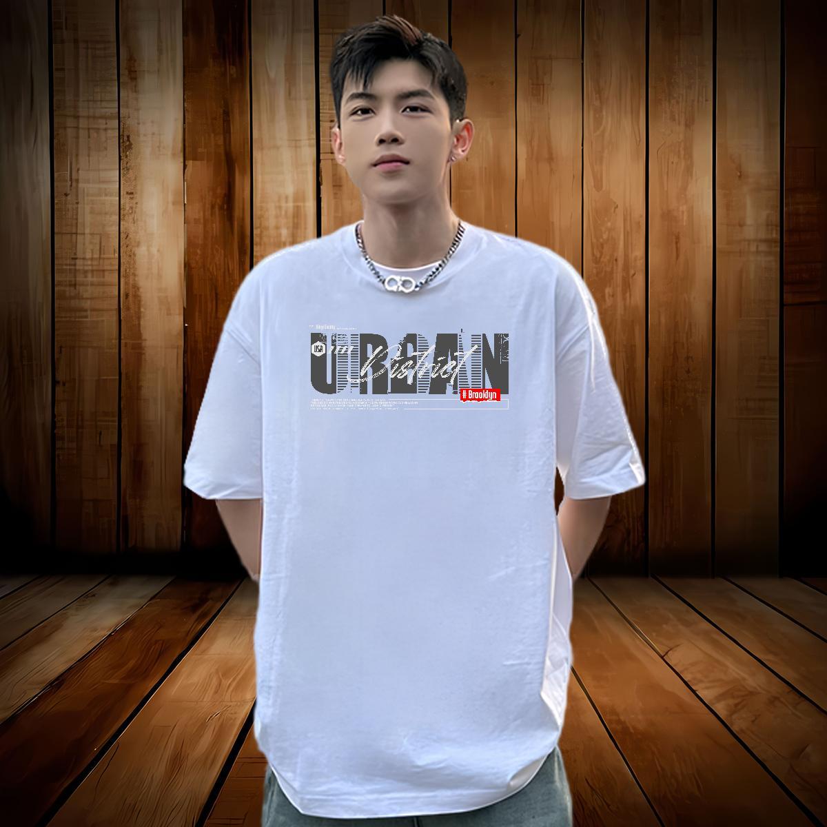 High Quality T shirt 230g Cotton letter Beach Anime Breathable Crew Neck Men Tees Free Shipping Tops