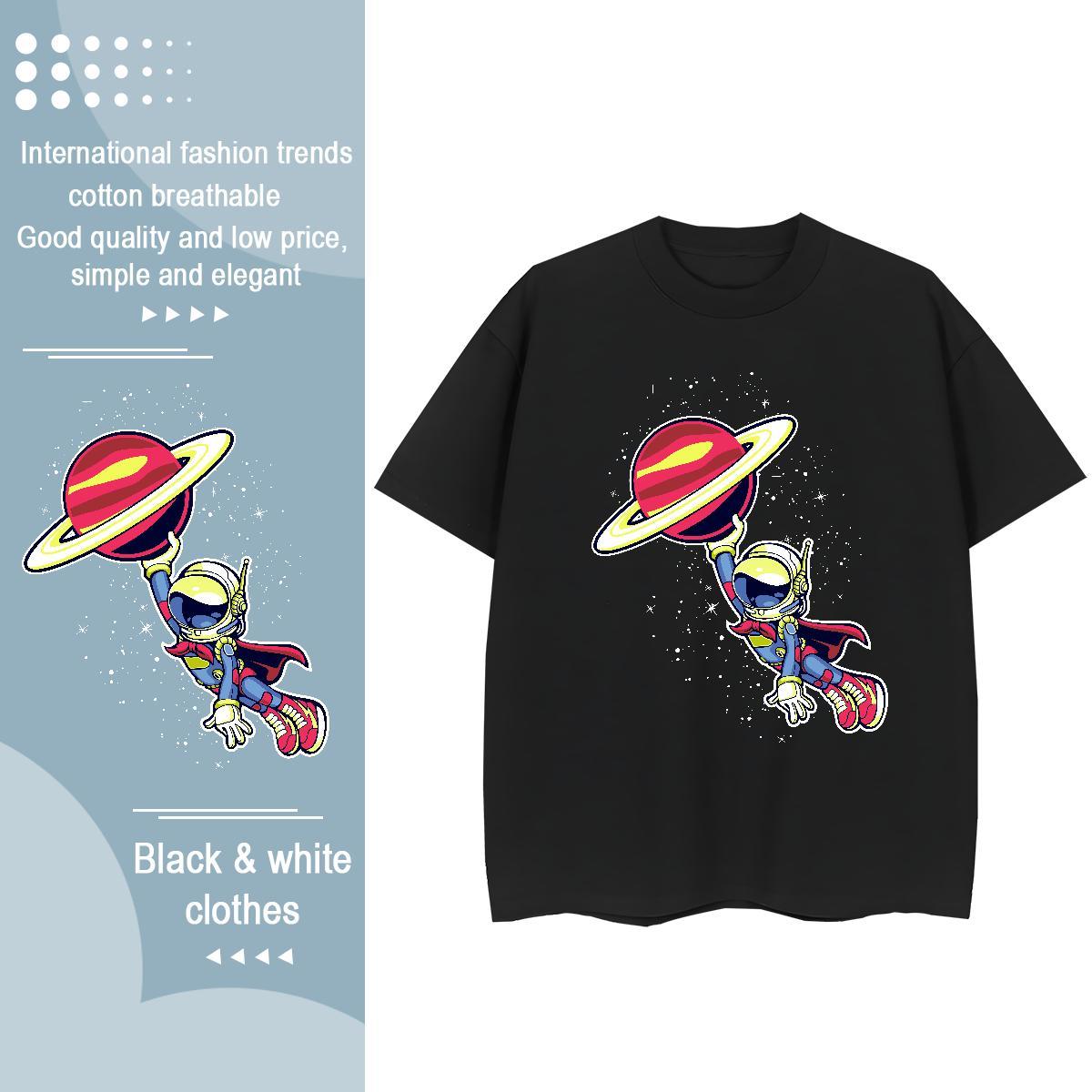 Free Shipping Woman Tshirt 230g 100% Cotton cosmonaut Sports Casual Woman T Shirts Breathable Soft Oversized L-4XL Top Tees