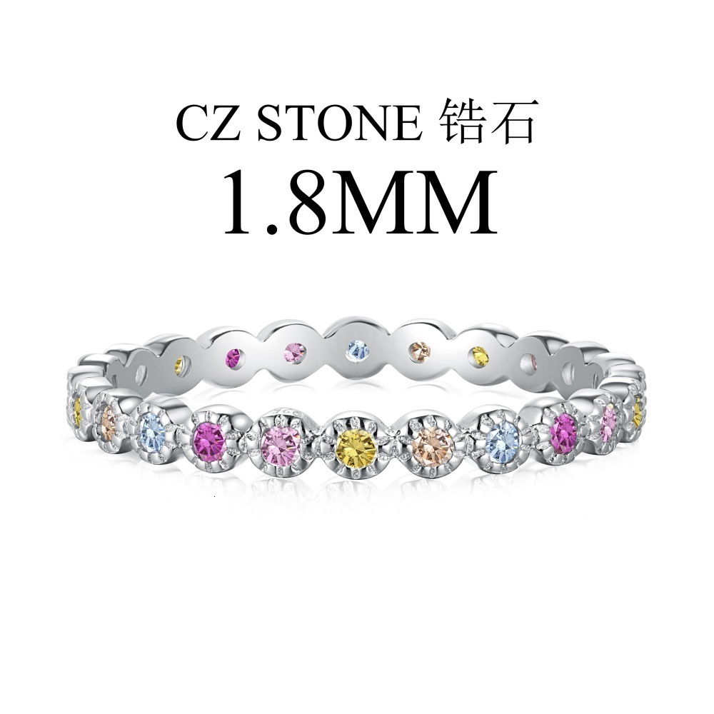 S sterg sier for women with high-end feeg, zirconia inlaid fashionable tail series, colored closed mouth ring